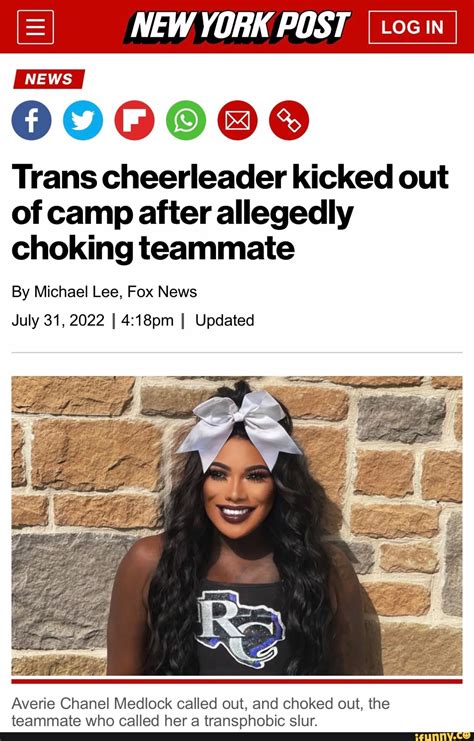 averie chanel satchell medlock|Trans cheerleader kicked out of camp after allegedly .